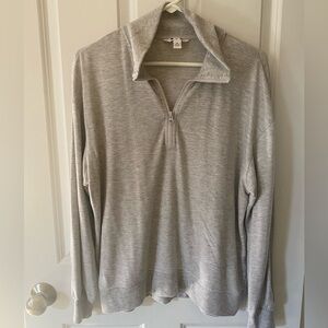 Three Dots Women’s Gray Quarter-Zip Sweatshirt